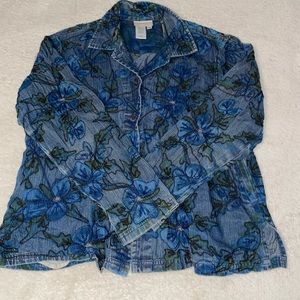 Coldwater Creek denim jacket with a floral design!